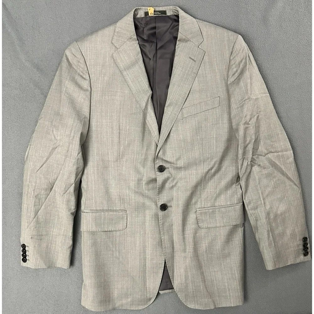 Saks Fifth Avenue Ermenegildo Zegna 40R Gray Wool Blazer Sport Coat Italy
